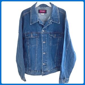 Wrangler Hero Mens Denim Jacket Blue Classic Fit XL XG Trucker Jean Coat